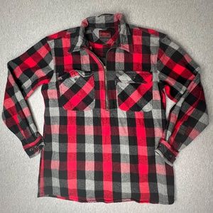 Five Brother Men's Heavyweight Logger Flannel Shirt | 1/2 Zip Front | Size Med-R